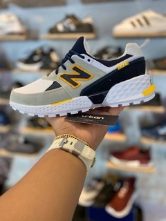 Tênis New Balance 574 v2 Branco C/Amarelo (Masculino)