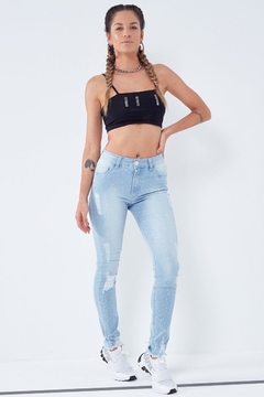 Calça Skinny Strass Denim Jeans - LaBellaMafia na internet