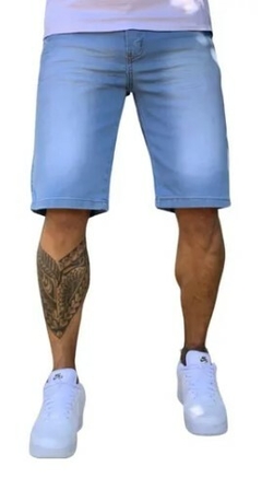 Bermuda Jeans Slim C/Lycra Azul (Masculina) - comprar online