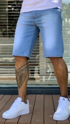 Bermuda Jeans Slim C/Lycra Azul (Masculina) - Urban Store - Moda Masculina, Roupas, Calçados e muito mais!