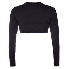 Blusa Cropped Manga Longa Black In White LaBellaMafia - Preto (Feminino) - loja online