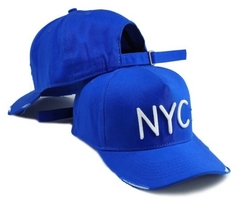 Boné Strapback Fitão Nyc New York City C/Rasgo Destroyed Aba Curva Azul - comprar online
