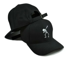 Boné Strapback Fitão Skull Dab Caveira Dançando Aba Curva Preto - comprar online