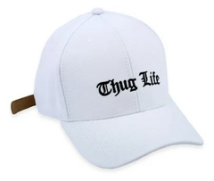 Boné Dad Hat Thug Life Regulagem Com Fitão Strabpack Aba Curva Branco - comprar online