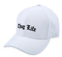 Boné Dad Hat Thug Life Regulagem Com Fitão Strabpack Aba Curva Branco na internet