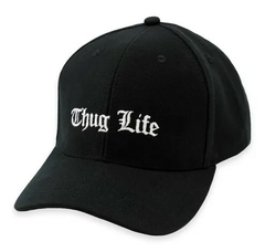 Boné Dad Hat Thug Life Regulagem Com Fitão Strabpack Aba Curva Preto na internet