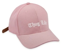 Boné Dad Hat Thug Life Regulagem Com Fitão Strabpack Aba Curva Rosa - comprar online