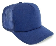 Boné Trucker Liso Redinha Aba Curva Azul