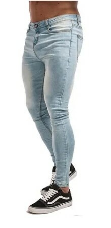 Calça Jeans Skinny Premium C/Lycra Azul Claro (Masculina)