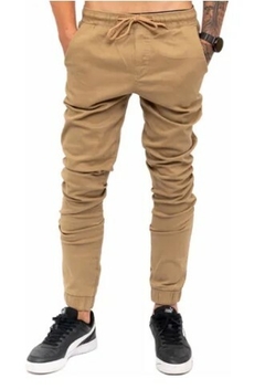 Calça Jogger Skinny Premium C/Elástico Bege (Masculina)