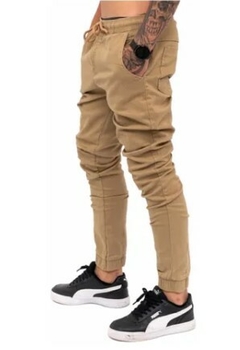 Calça Jogger Skinny Premium C/Elástico Bege (Masculina) - loja online