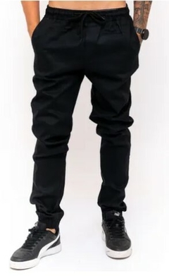 Calça Jogger Skinny Premium C/Elástico Preta (Masculina)