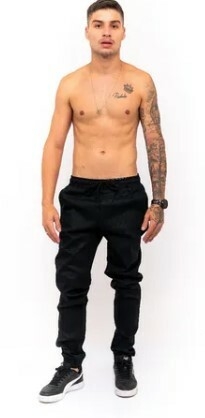 Calça Jogger Skinny Premium C/Elástico Preta (Masculina) - loja online