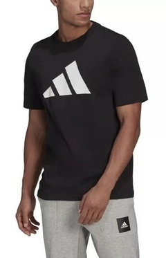 Camiseta Adidas Future Icons Logo 100% Algodão Preto (Maculina)