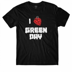 Camiseta I Love Green Day Banda Rock and Roll Punk Rock Heavy Metal (Masculina) - Diversas Cores