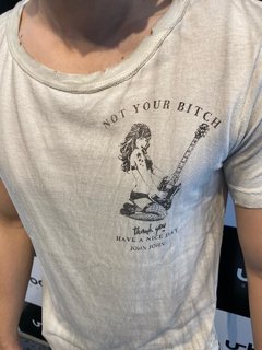Imagem do Camiseta John John Not Your Bitch - Creme Destroyed