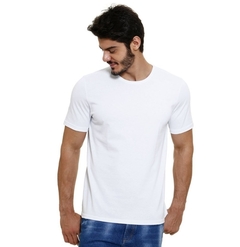 Camiseta Basicando Lisa 100% Algodão Branca (Masculina) - comprar online