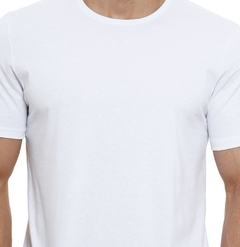 Camiseta Basicando Lisa 100% Algodão Branca (Masculina) - loja online