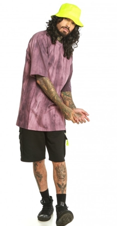 Camiseta No Age Tie Dye Long Line Estonada Roxa