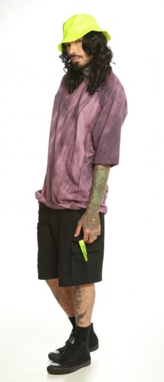 Camiseta No Age Tie Dye Long Line Estonada Roxa na internet