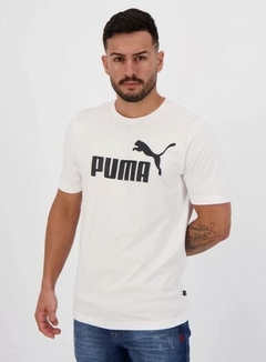 Camiseta Puma Logo Essential 100% Algodão Branca (Masculina) - comprar online