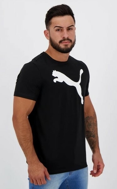 Camiseta Puma Active Big Logo 100% Algodão Preta (Masculina) - comprar online