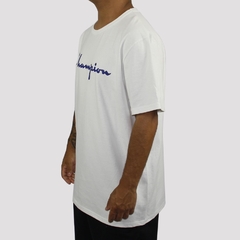 Camiseta Champion Classic Logo 100% Algodão Escrita Azul C/Branca (Masculina) - comprar online