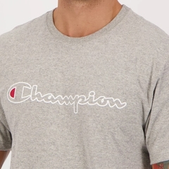 Camiseta Champion Logo Contour 100% Algodão Cinza (Masculina) na internet