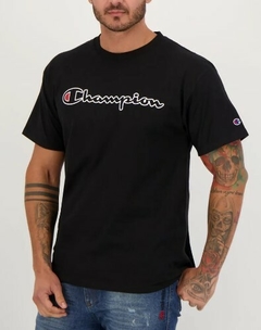 Camiseta Champion Logo Contour 100% Algodão Preta (Masculina) - comprar online