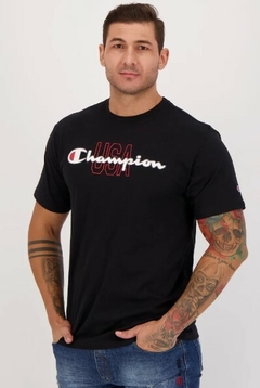 Camiseta Champion Logo USA 100% Algodão Preta (Masculina) - comprar online