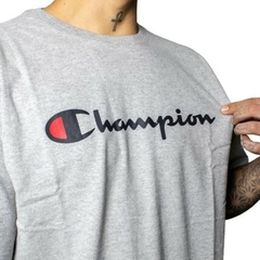Camiseta Champion Classic Logo 100% Algodão Cinza (Masculina) - comprar online