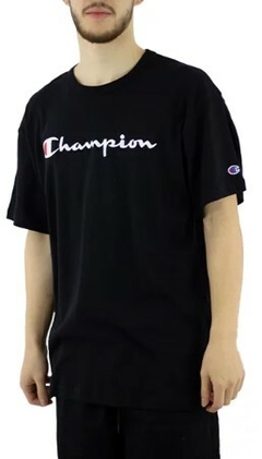 Camiseta Champion Classic Logo 100% Algodão Preta (Masculina) - comprar online