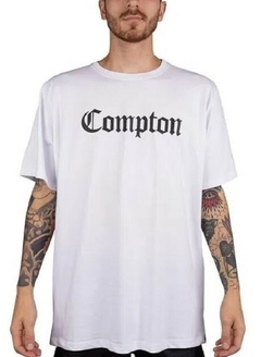 Camiseta Compton 100% Algodão Branca (Masculina)