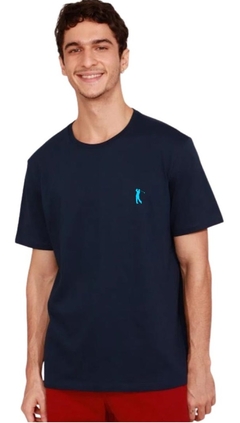 Camiseta Golf West Azul Marinho Small Logo Azul Céu (Masculina)