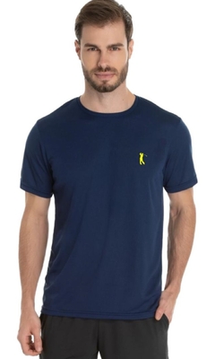Camiseta Golf West Azul Marinho Small Logo Amarelo (Masculina)