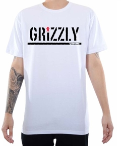 Camiseta Grizzly Bear Hip Hop 100% Algodão Sk8 Branco (Masculina)