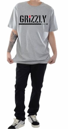 Camiseta Grizzly Bear Hip Hop 100% Algodão Sk8 Cinza (Masculina) na internet