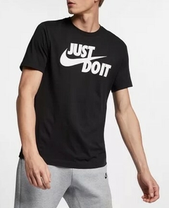 Camiseta Nike Just do It Swoosh 100% Algodão Preto (Masculina)