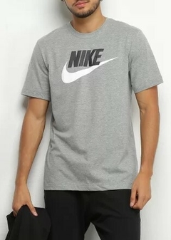 Camiseta Nike Icon Swoosh 100% Algodão Cinza (Masculina)