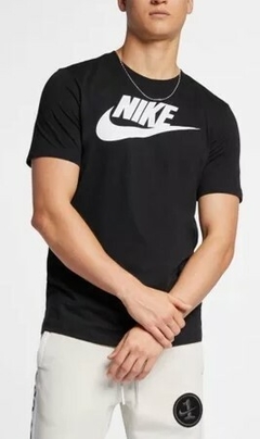 Camiseta Nike Icon Swoosh 100% Algodão Preto (Masculina)