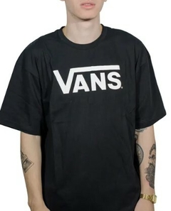 Camiseta Vans Classic Logo 100% Algodão Preta (Masculina) na internet