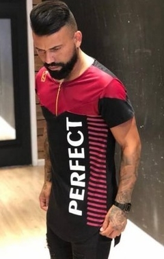 Camiseta Long King Joy C/Ziper Premium Respect - Preto C/Vermelho na internet