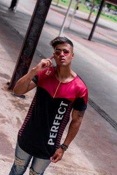 Camiseta Long King Joy C/Ziper Premium Respect - Preto C/Vermelho - loja online