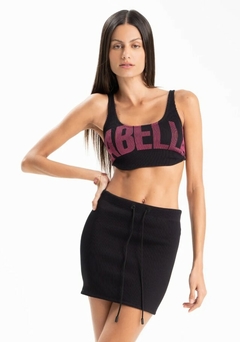Conjunto Top e Shorts Match LaBellaMafia - Preto C/Pink (Feminino)