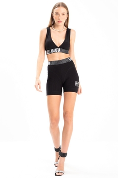Conjunto Top e Shorts Elastic LaBellaMafia - Preto Canelado (Feminino)