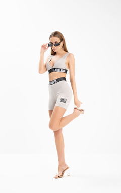 Conjunto Top e Shorts Double Match LaBellaMafia - Cinza (Feminino) - loja online