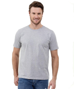 Camiseta Basicando Lisa 100% Algodão Cinza (Masculina)