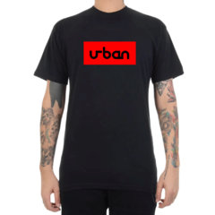 Camiseta Urban Collection Logo In Box - Preto C/Vermelho (Masculina)