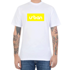 Camiseta Urban Collection Logo In Box - Branco C/Amarelo (Masculina)