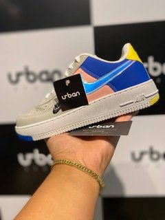 Tênis Nike Air Force 1 Shallow Azul C/Salmão (Feminino)